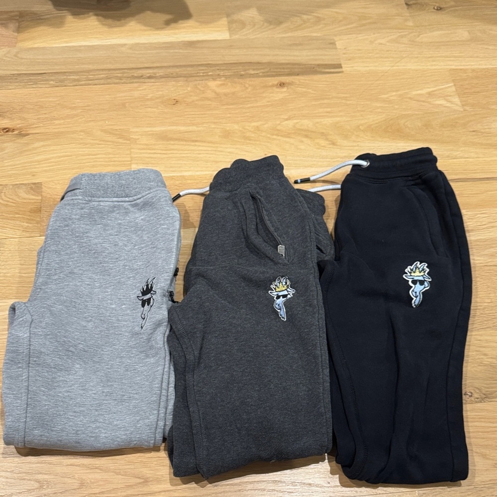 Kids Jogger Pants Set - Gray, Dark Gray, and Black